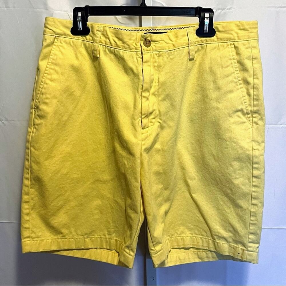 Nautica Classic Fit‎ The Deck Shorts 35 Yellow Chino Shorts Boating Preppy Style